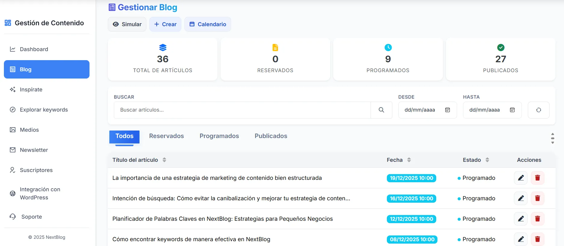 La ventaja de Nextblog en la programación de publicaciones